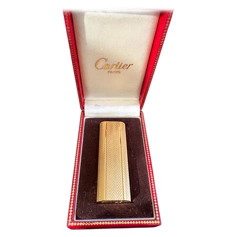 vintage cartier lighter gold plated|cartier lighter 18k gold.